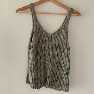 olive knit tank top